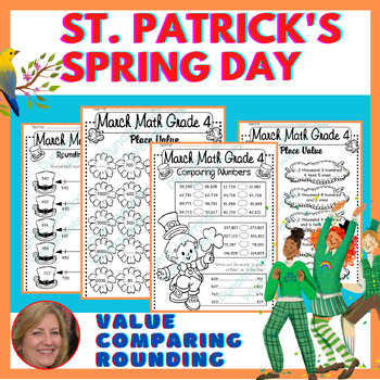 Preview of Spring & St.Patrick 4th grade Math, Place Value, Comparing, Rounding Numbers