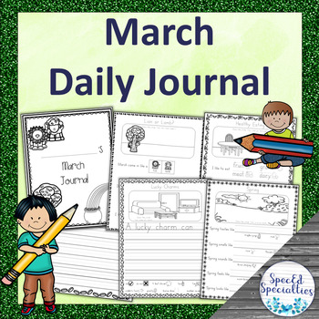 Preview of Spring, St. Patrick's Day Journal Writing for Special Education (March)