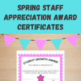 Spring Staff Appreciation Award Certificates