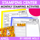 Spring Stamping Center Math & Literacy No Prep Monthly Act