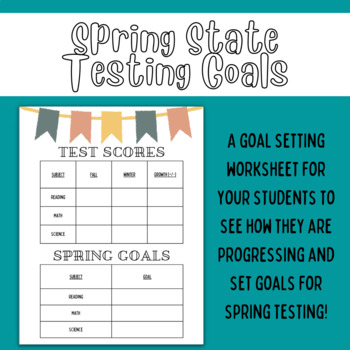 Preview of Spring State Testing Goal Setting Worksheet