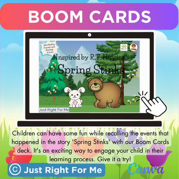 Preview of Spring Stinks Sequence & Retell Boom Cards