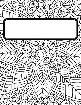 Preview of Spring Student Binder Covers and Spines, Summer Coloring Pages Distance Learning