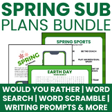 Spring Sub Plans Bundle- Word Search/Writing/Poetry/Word S