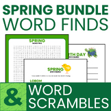 Spring Sub Word Search and Word Scramble Bundle - Word Fin
