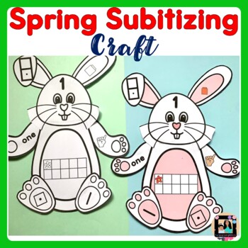Preview of Spring Subitizing Math Activities | Spring Bunny Counting Math Center Craft
