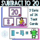Spring Subtract to 20 Task Cards - Subtraction Task Cards 