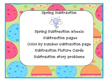 Preview of Spring Subtraction Activities