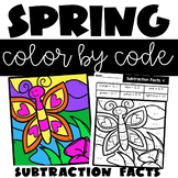 Spring Subtraction Color by Number