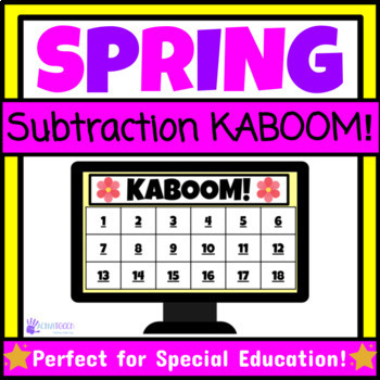 Preview of Spring Subtraction Game | Basic Math Facts Practice | Digital Math Fluency Game
