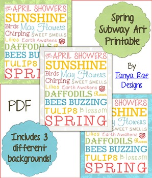 Preview of Spring Subway Art Printable