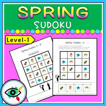 Spring Sudoku game printable by Planerium | Teachers Pay Teachers