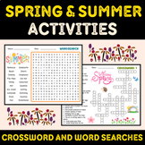 Spring & Summer Activities Crossword and Word Searches Gra
