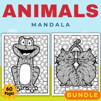 Preview of Printable Spring Animals Mandala Coloring Pages - Fun March activities