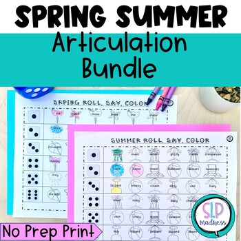 Preview of Spring & Summer Speech and Language Therapy Packets & Homework Color Activities