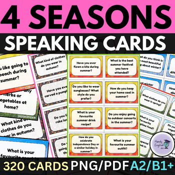 Preview of Spring Summer Autumn Winter Speaking Cards End of Year Back to School