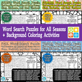 Spring, Summer, Autumn, and Winter Word Search Puzzles PLU