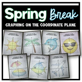 Preview of Spring and Summer Break EMOJI Bundle - Graphing on the Coordinate Plane