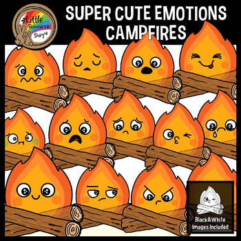 Preview of Camping Clipart - Campfire Emotions and Feelings