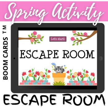 Preview of Spring Summer ESCAPE ROOM - Boom Cards No Print No Prep