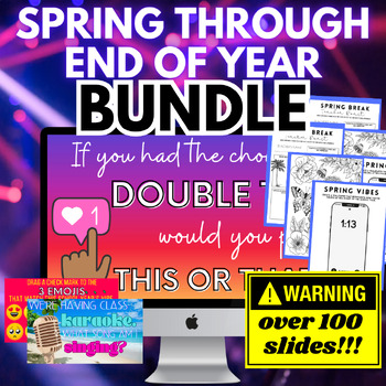 Preview of Spring + Summer + End of Year Activity Bundle | SEL Fun Middle and High School