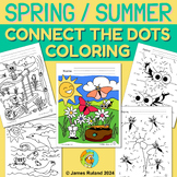 Spring Summer End of the Year - Coloring and Connect the D