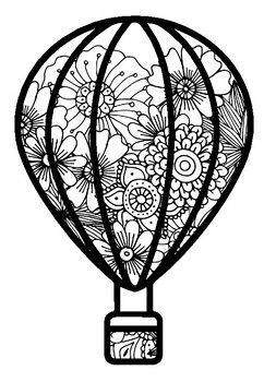 Spring Art Activity, Summer, Fall, Hot Air Balloons Coloring Pages Art