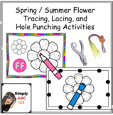 Spring Summer Flower Tracing Prewriting Activity / Hole Pu