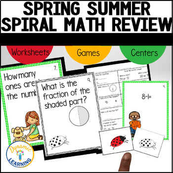 Preview of Spring Summer Math Review Math Game and Center First Grade