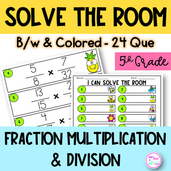 Preview of Spring Summer Multiplying and Dividing Fractions Unlike Denominator Activity