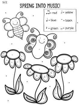 Preview of Spring & Summer Music Coloring Worksheet and Word Search