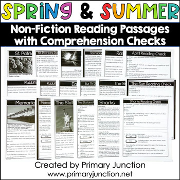 Preview of Spring and Summer Non Fiction Reading Comprehension Passages and Questions