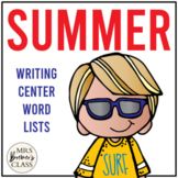 Summer Writing Center Word Lists