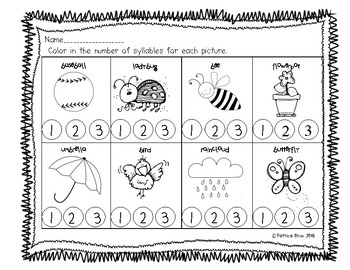 spring syllables worksheet by kinderparty teachers pay teachers