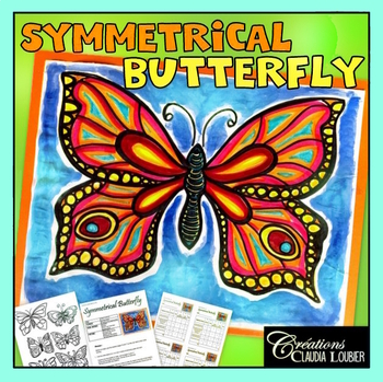 Preview of Spring : Symmetrical Butterfly ! Math , Art Lesson Plan, Summer