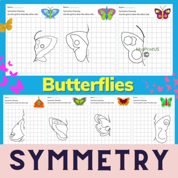 Preview of Butterfly Symmetry Drawings, MiniBeast On Grid Activity