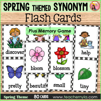 Preview of Spring Synonym Flashcards or Memory Game