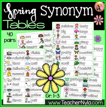 Preview of Spring Synonym List Table