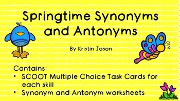 Preview of Spring Synonyms and Antonyms