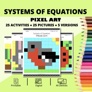 Preview of Spring: Systems of Equations Pixel Art Activity