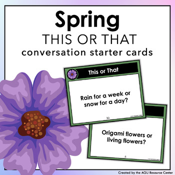 Preview of Spring THIS OR THAT | Icebreakers | Social Task Cards | Printable
