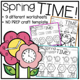 Spring TIME Worksheets & NO PREP Clock Craft! | Time to th