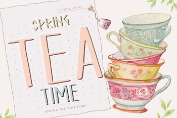 Preview of Spring Tea Time Bubble font letters for teachers