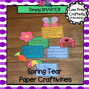 Preview of Spring Tear Paper Fine Motor Writing Craftivities