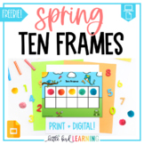 Spring Ten Frame Print and Digital FREEBIE