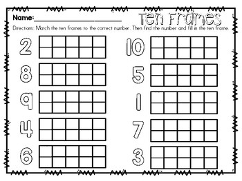 Spring Ten Frame Matching by Kindergarten Busy Bees | TpT