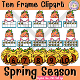Spring Ten frame template, Spring Ten frame clipart