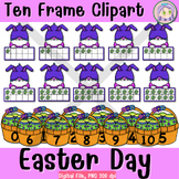 Easter Ten frame template, Easter Ten frame clipart