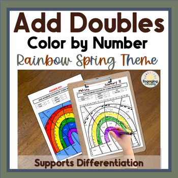 Preview of Spring Theme Adding Doubles Color-by-Number Coloring Pages for Math Centers