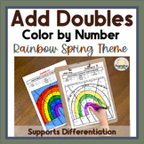 Spring Theme Adding Doubles Color-by-Number Coloring Pages